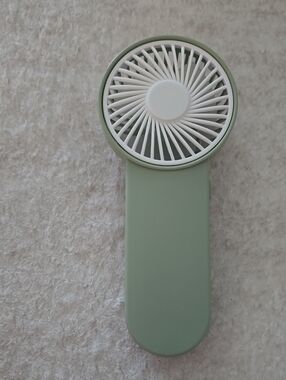 Portable Handheld Fan in Sage Green and White
